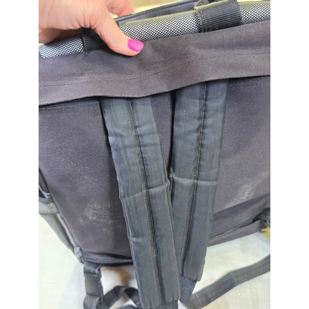 Leeds Sirius Computer Solutions Laptop Backpack Black Gray Canvas Tech Bag